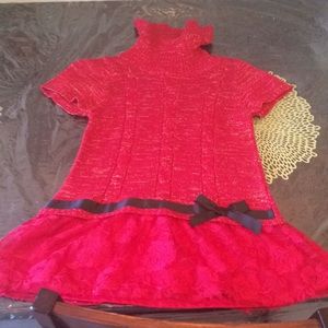 Children’s winter festive red handmade sweater